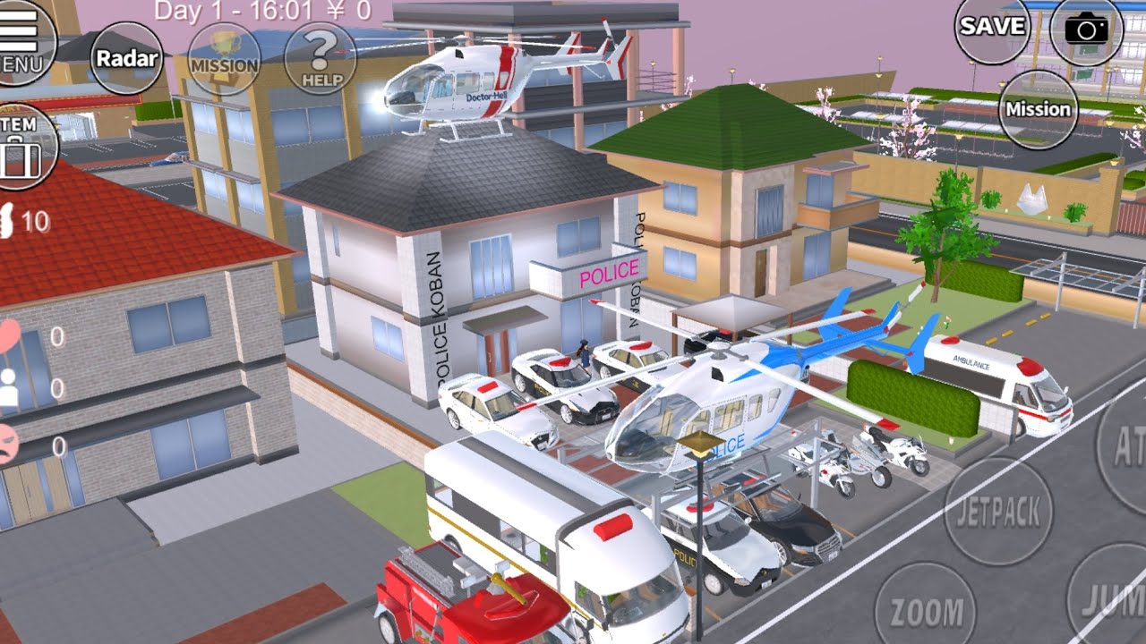 Sakura School Simulator Police Koban Tour 🚔🚁 Full Police Station Setup with Helicopter & Ambulance 