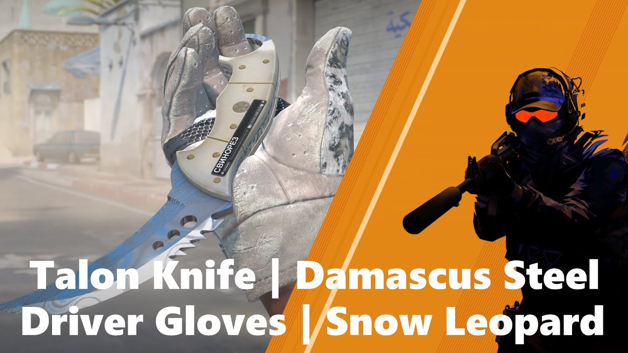 CS2 Talon Knife | Damascus Steel l Factory New | Driver Gloves | Snow Leopard Field Tested