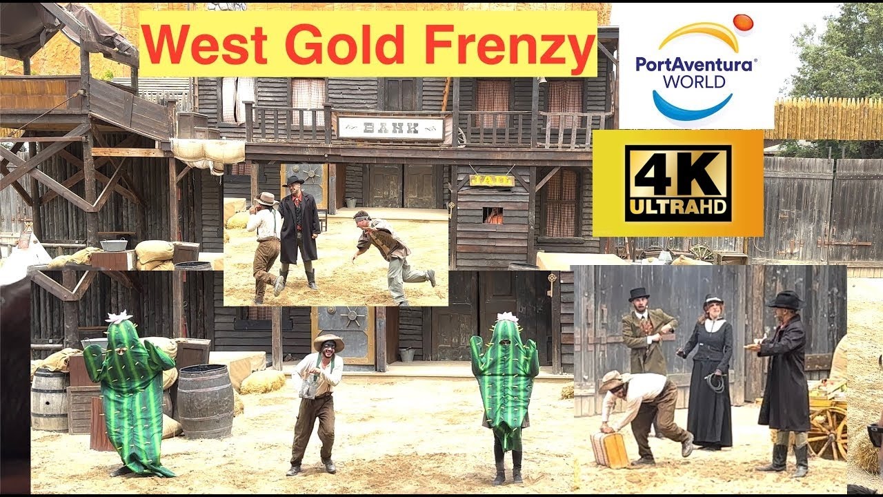 West Gold Frenzy In 4K - PortAventura show wild west stunt show