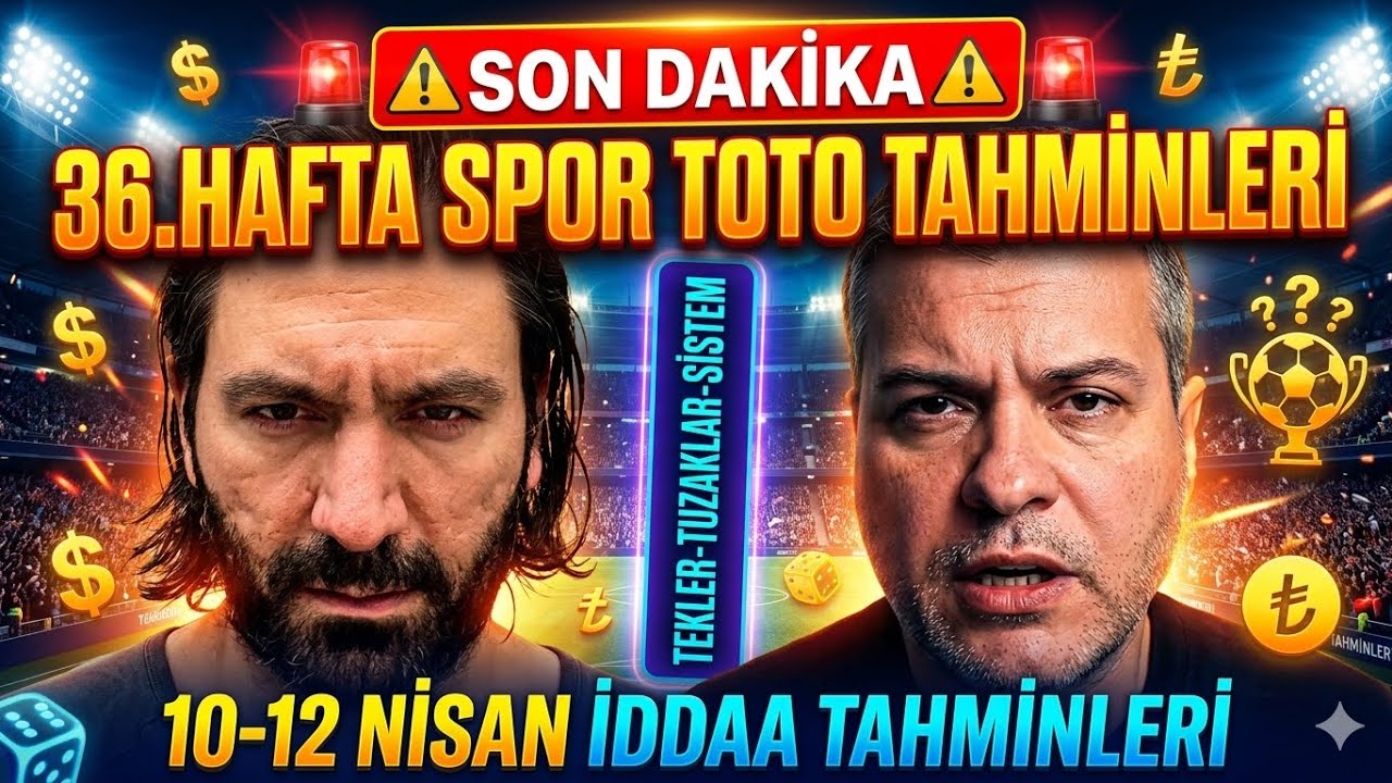 36. HAFTA SPOR TOTO TAHMİNLERİ FİNAL KARARLAR! 🛑 10-12 NİSAN İDDAA TAHMİNLERİ &Ouml;ZEL 🔥
