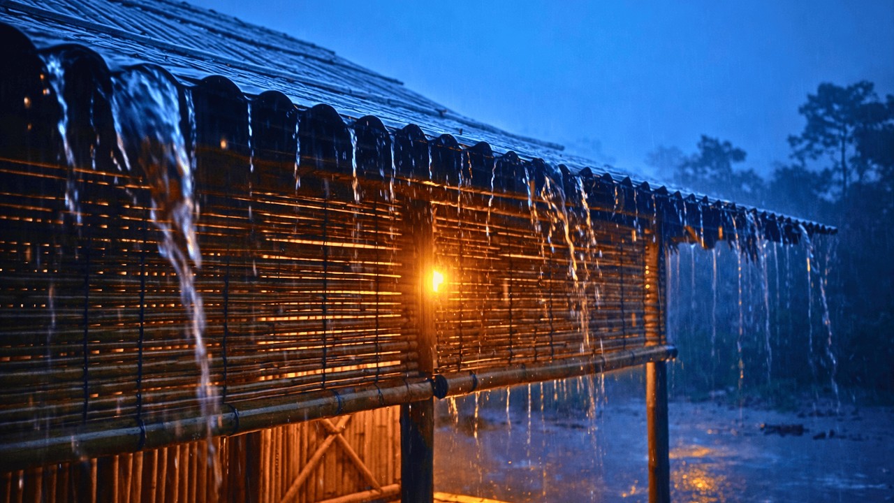 Som de Chuva no Telhado à Noite para Dormir Melhor | Barulho de Chuva Relaxante com Trovões Fortes