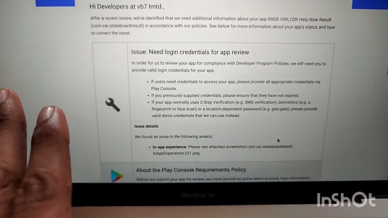 Need login credentials for app review ||Play Console Reject App