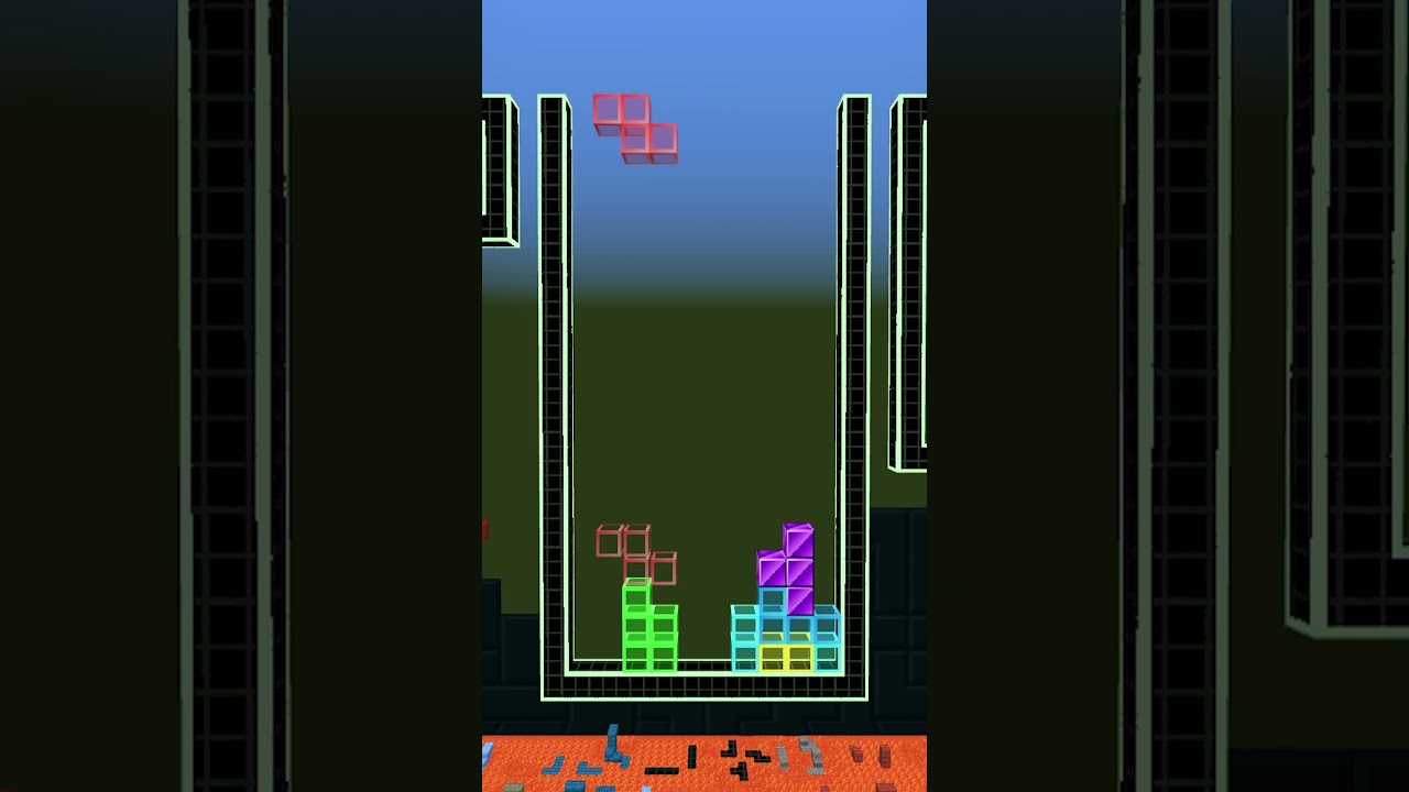 Play TETRIS in Minecraft! #tetris #minecraft #retro