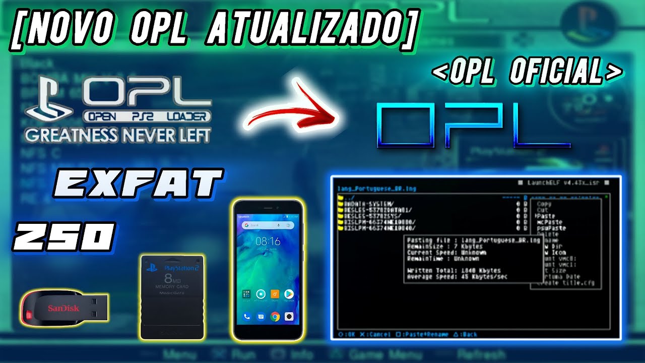 NOVO OPL!!! Suporta ExFat, ZSO, 2 Pendrives + TRADUÇÃO, Como ATUALIZAR Pelo Celular SEM ERRO! PS2