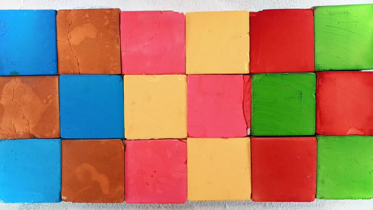 ASMR🎨18 Block Crispy Two-Tone Dyeing | Gym Chalk Crush | Sleep Aid | GC1
