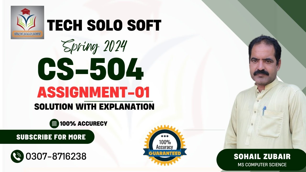 CS504 Assignment 1 Solution | Spring 2024 | Virtual University by Sohail Zubair