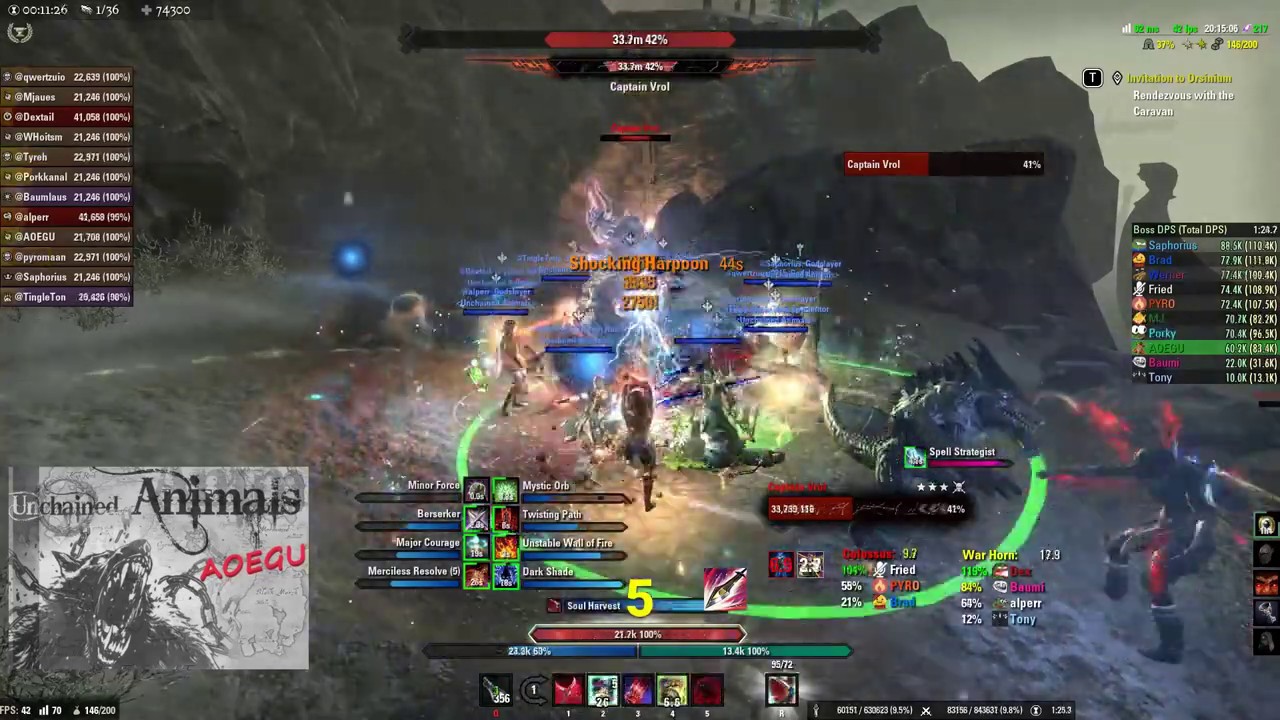 ESO - [Unchained Animals] vKA Yandir & Vrol HM RO DD Gameplay - Magblade - Greymoor