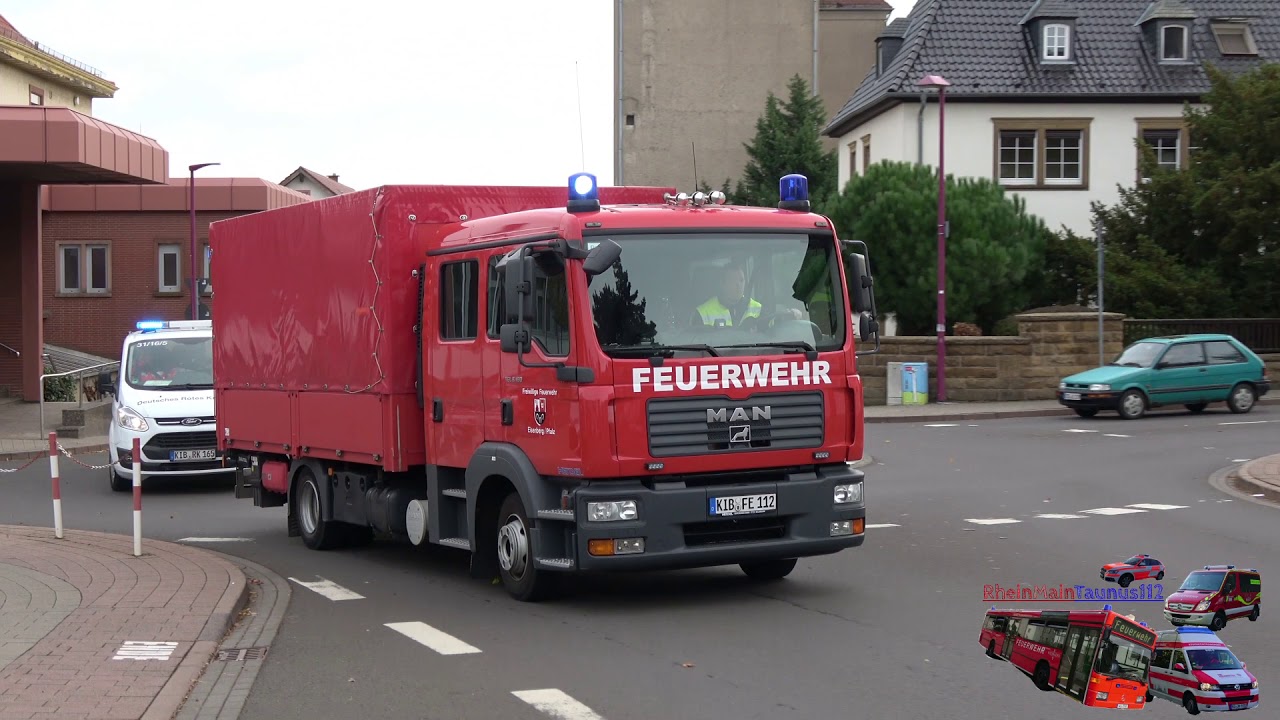 [KatS-Übung] Bestätigtes Feuer Krankenhaus - Einsatzfahrten Kräfte Donnersbergkreis & Kaiserslautern