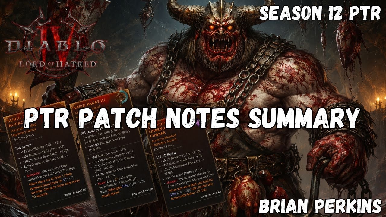 Season 12 PTR Summary