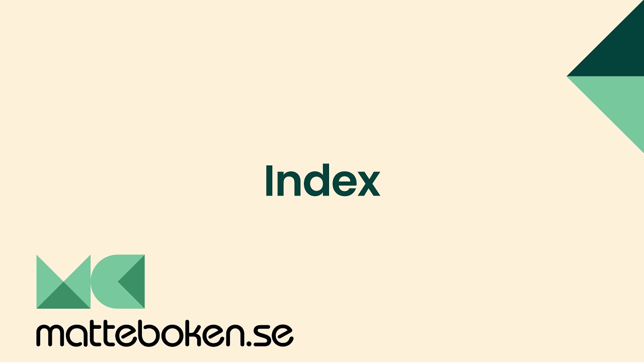 Matte 1 - Adam - Statistik och sannolikhet - Index