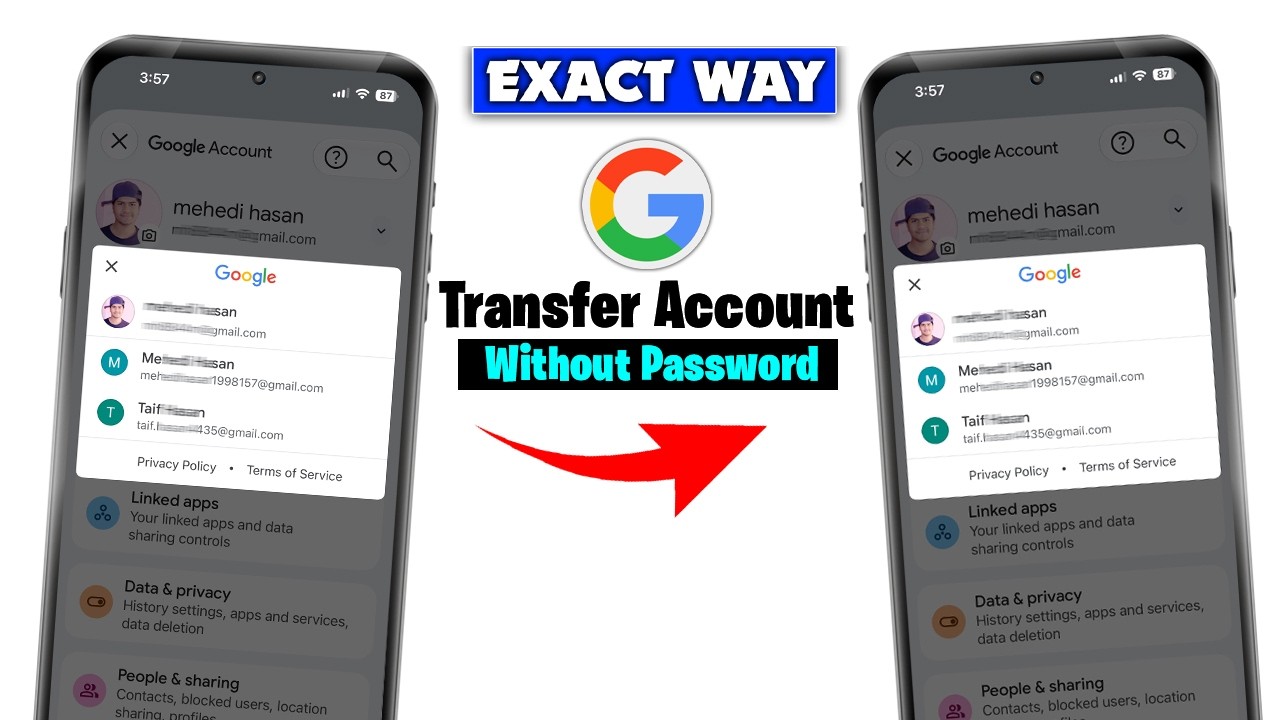 How to Transfer Google Account to Another Phone Without Password?
