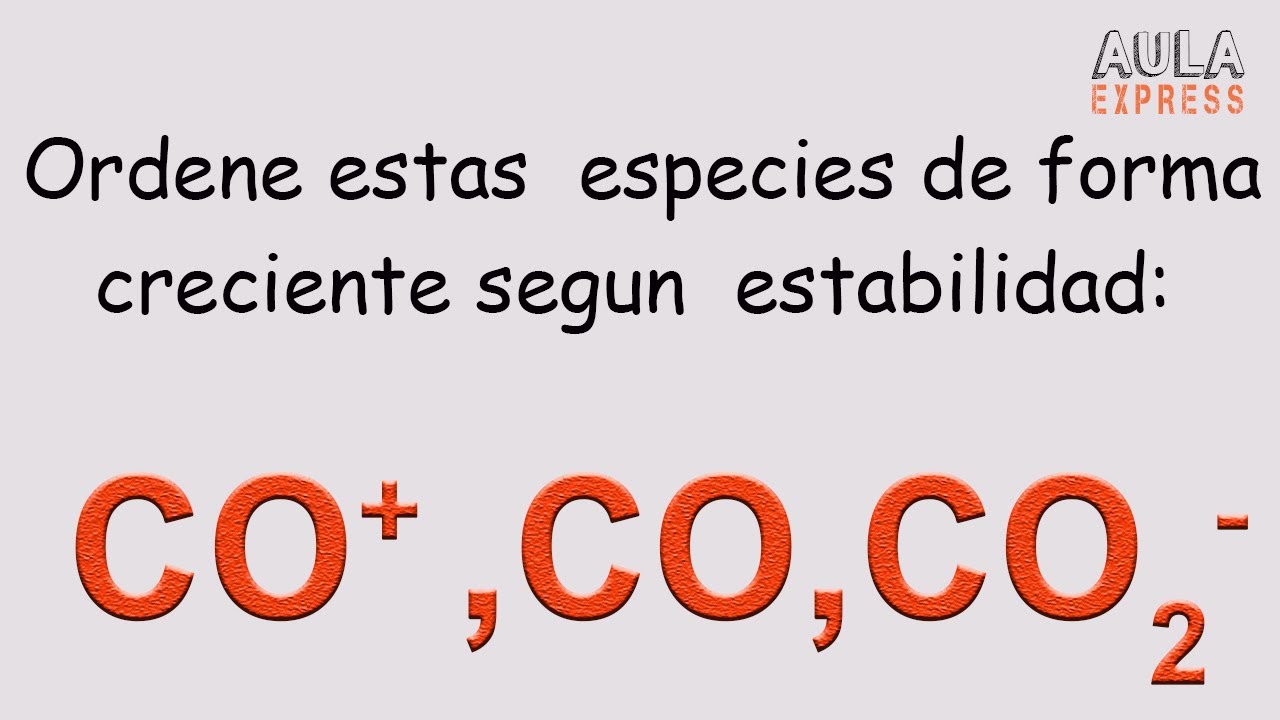 Teoria de Orbitales Moleculares | Orden Creciente según Estabilidad  CO+, CO, CO-