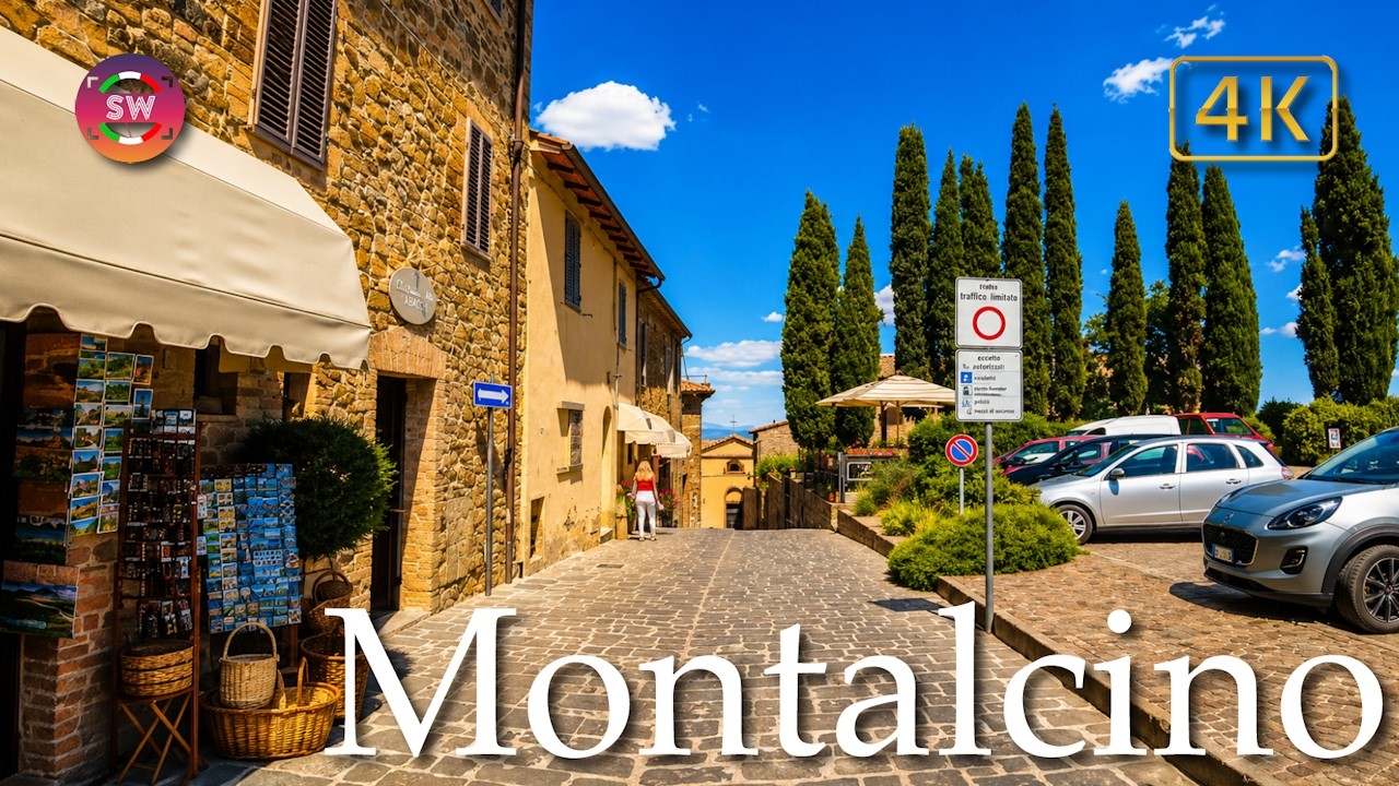 Montalcino (Tuscany), Italy【Walking Tour】History in Subtitles - 4K