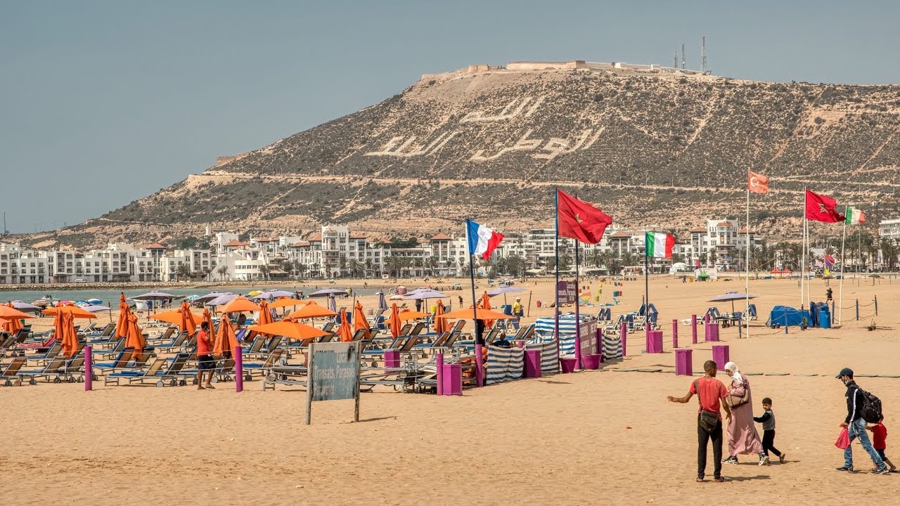 Walk in Agadir Beach 13/06/2025 🇲🇦26°☀️temperature ❤️