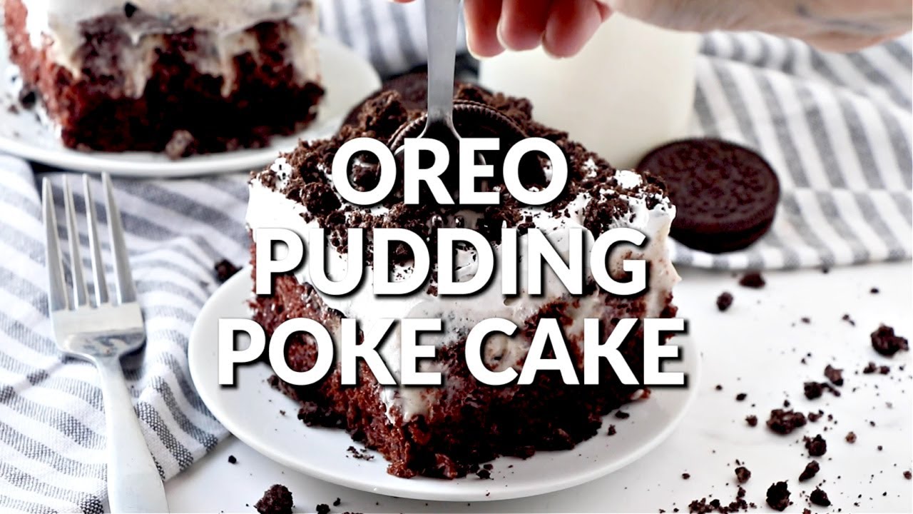 How to make: OREO PUDDING POKE CAKE