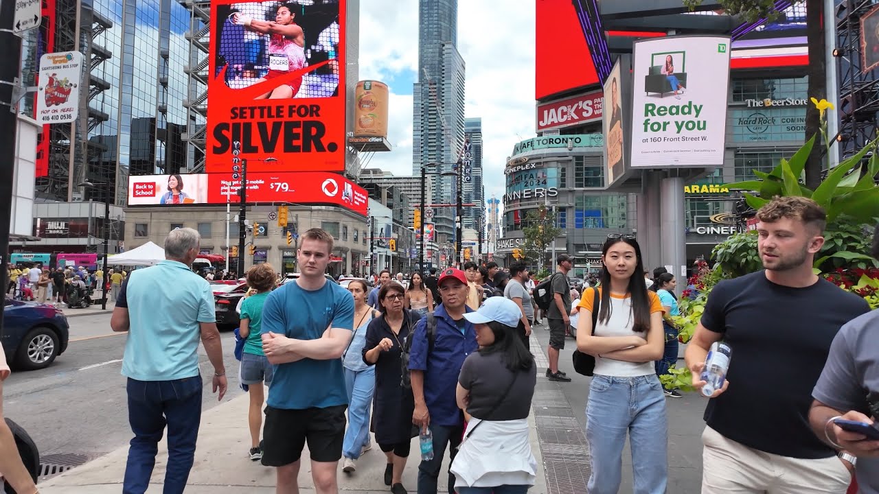 Yonge-Dundas Square Downtown Toronto Canada Saturday Walking Tour
