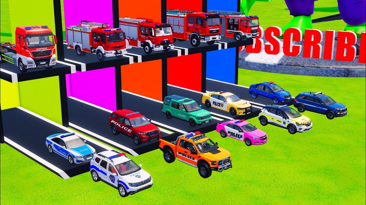 TRANSPORTING ALL POLICE CARS and AMBULANCE EMERGENCY VEHICLES WITH CHEVROLET POLICE TRUCKS ! FS22 #7