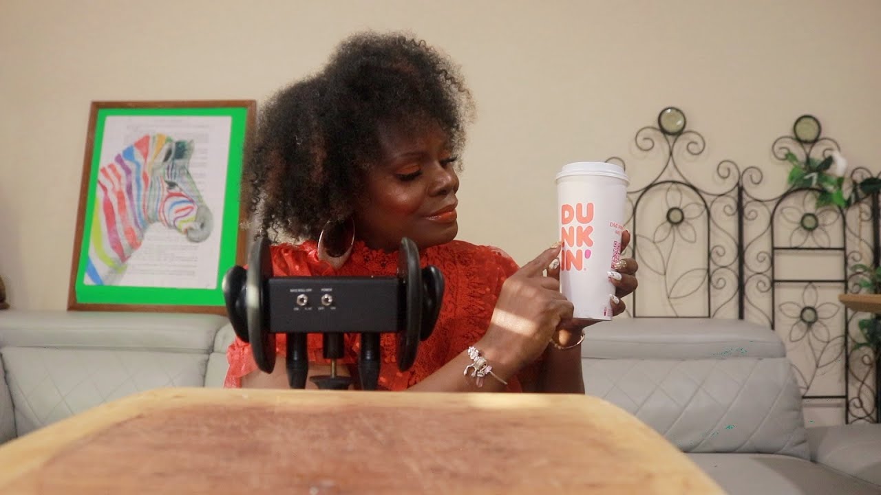 DUNKIN DONUTS PUMPKIN SPICE HOT LATTE ASMR SIPPING SOUNDS
