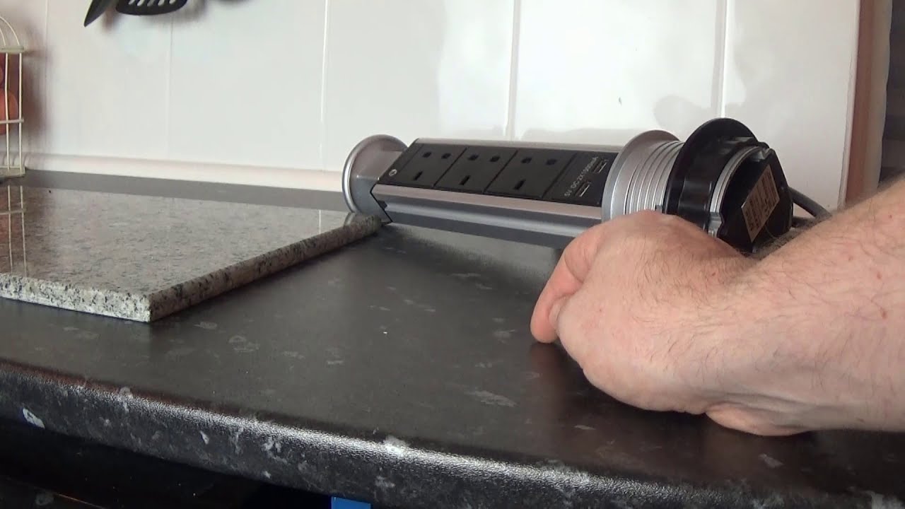 How to Install Pop Up Socket / Tower Socket in Kitchen Worktop - From Aliexpress