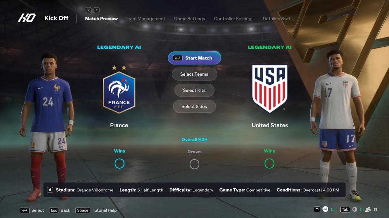 Франция против США | Международный матч | EA FC 26 | Симуляция