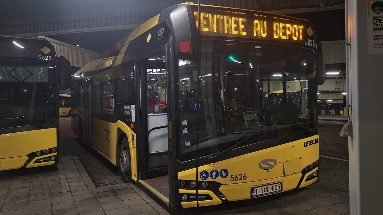Solaris Urbino 12 IV Hybrid 5.626 moteur en descente. Retour Dépôt