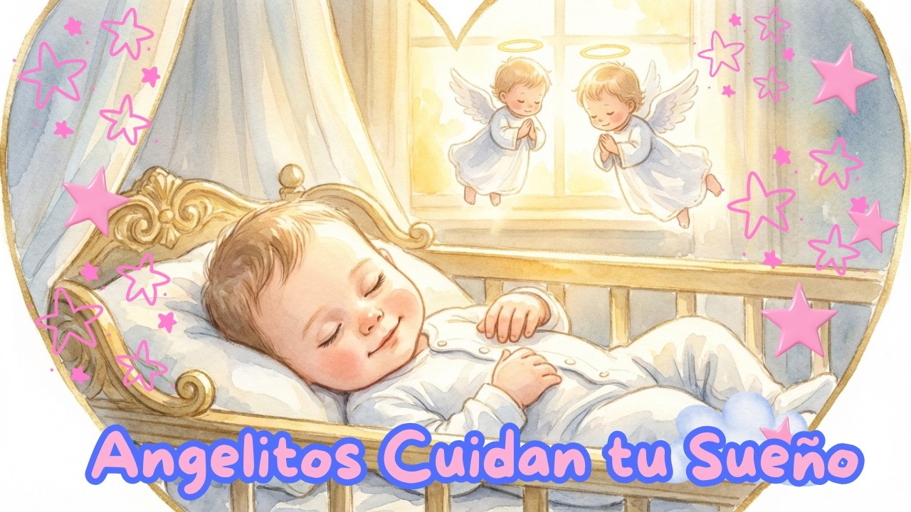 🌙Canción de Cuna Angelitos lo Cuidan 👼✨ Música para Dormir Bebés Toda la Noche