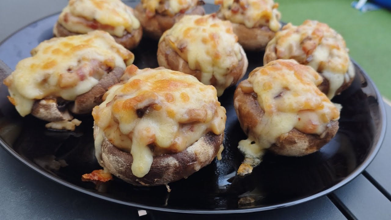 Champiñones rellenos de bacón y bechamel. Irresistiblemente buenos!!!