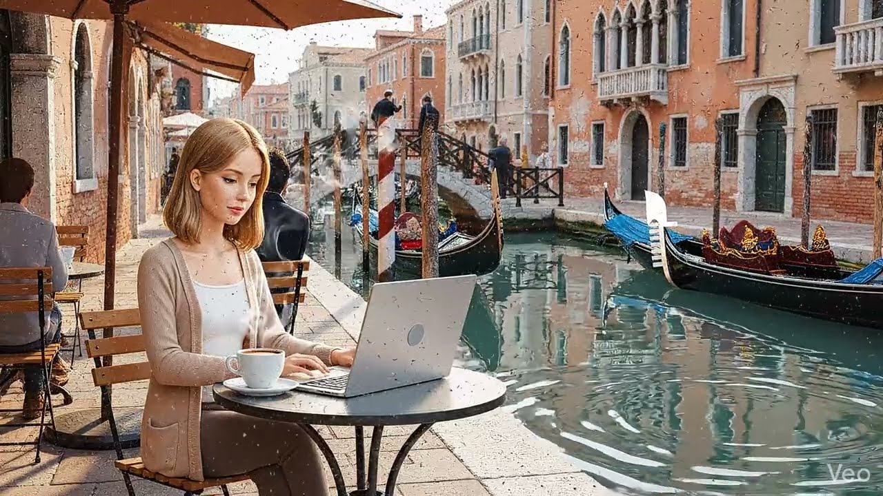 2 Hours Spring Lofi Beats 🌸 Venice Canal Café | Relaxing Study & Work Music
