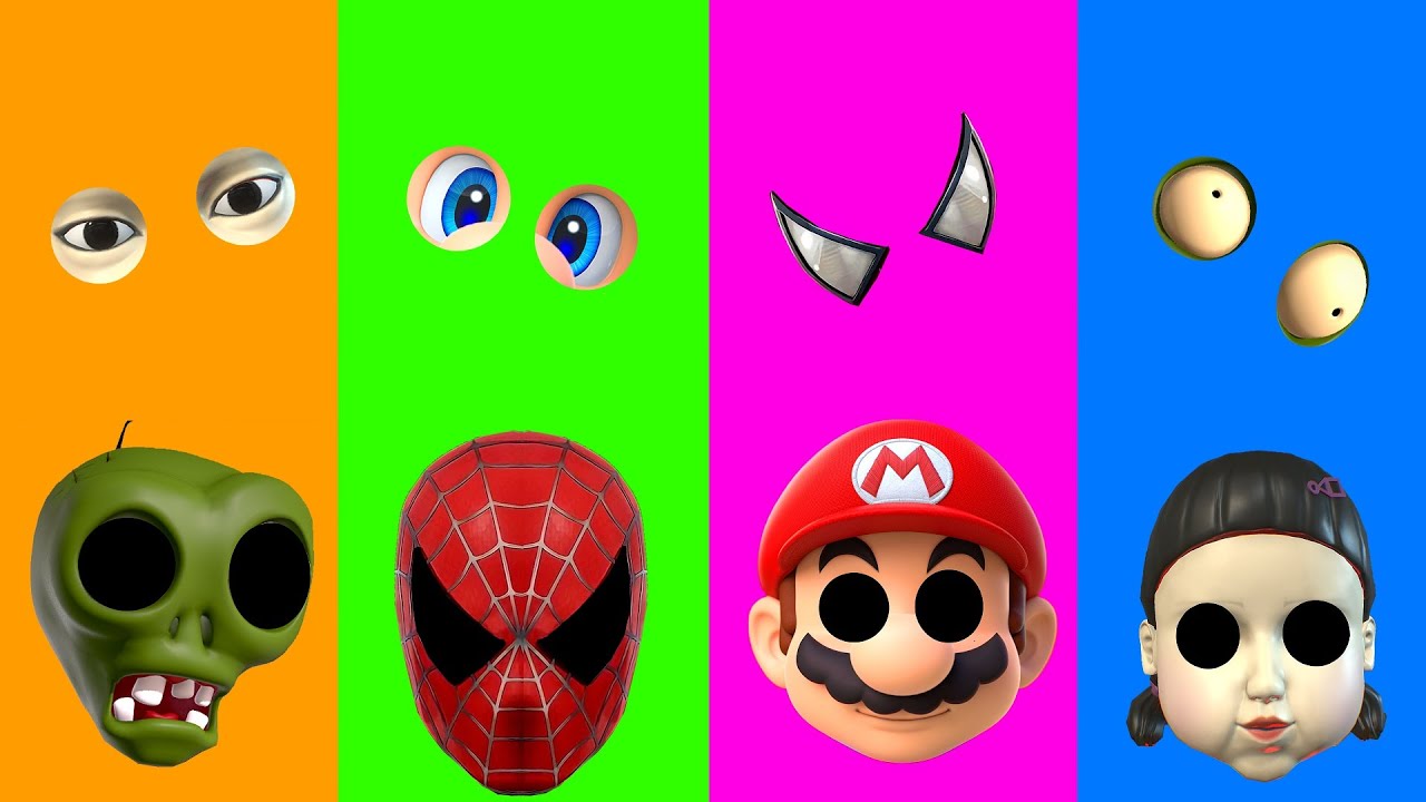 Wrong eyes👀 Spiderman and Sonic and Squid game challenge DAME TU COSITA  Funny wrong Eye puzzle