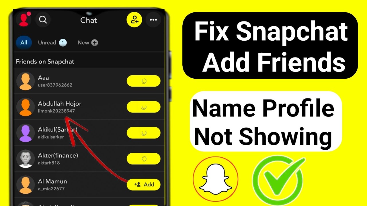 Snapchat Friends Name Profile Not Showing Problem | Fix Snapchat Add Friends Not Showing