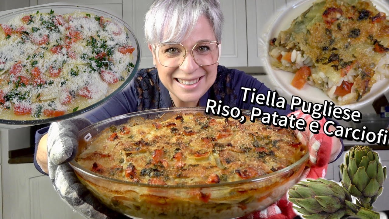 TIELLA PUGLIESE TUTTO A CRUDO 😍Riso, Patate e Carciofi