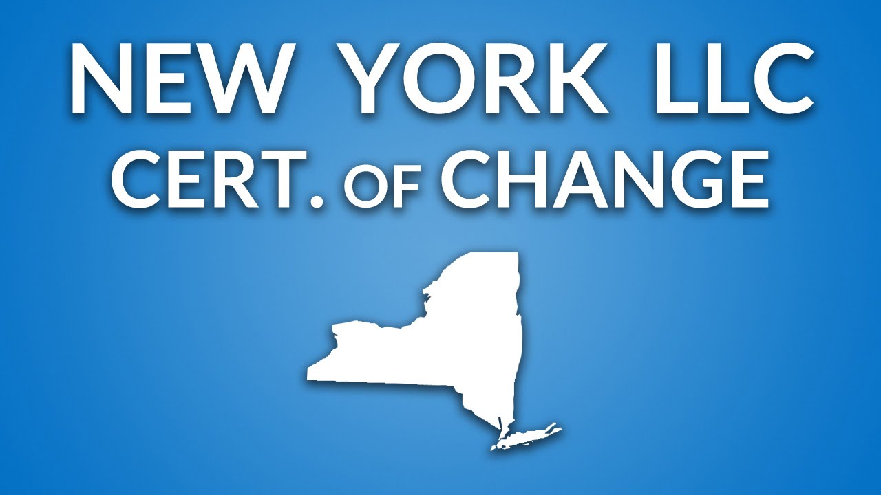 New York LLC — Сертификат об изменении