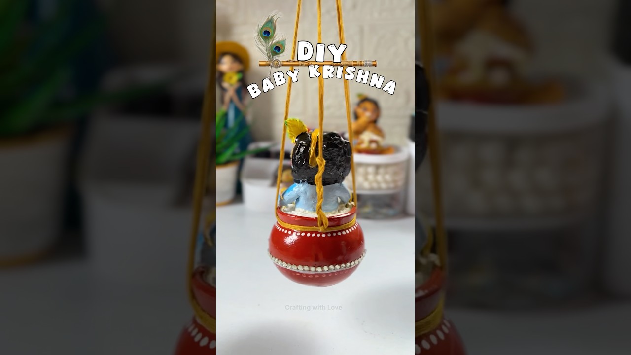 krishna janmashtami special🦚 #diy #janmashtami #cutekrishna #handmade #viral #clay #clayart