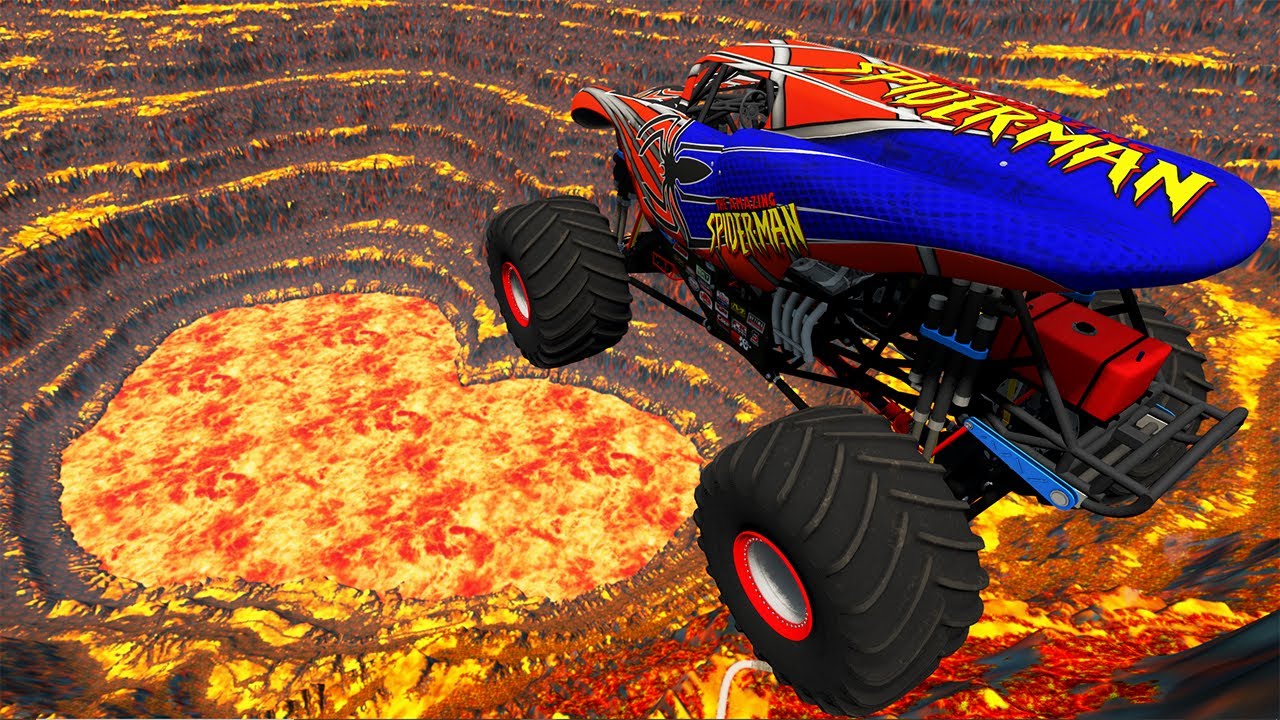 Monster Truck vs Giant Pit Car Crashes & Destruction #27 – BeamNG.Drive