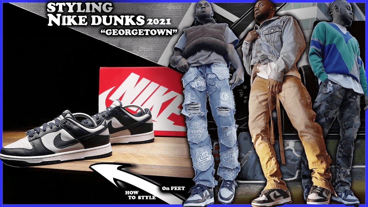 Nike Dunk Low "GEORGETOWN" CHAMPIONSHIP GREY/ REVIEW POPULAR COLORWAY: HOW TO STYLE DUNK LOW ON FEET