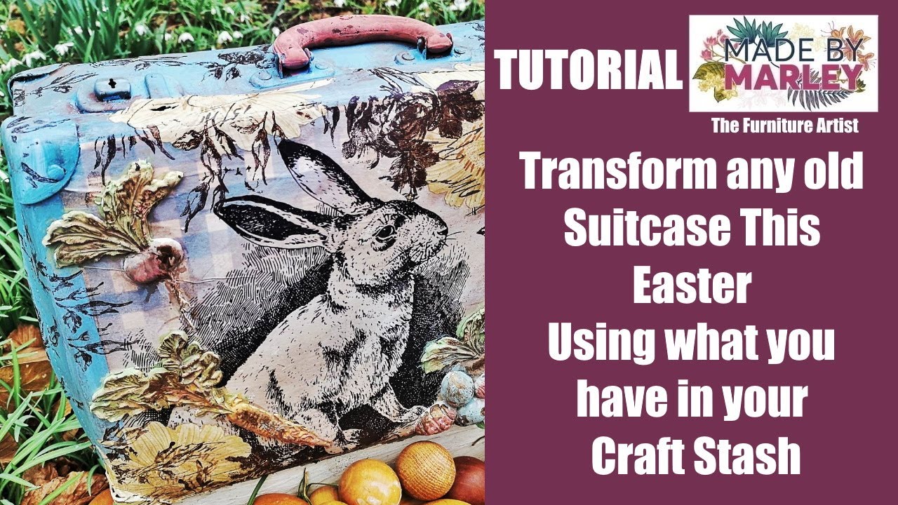 Transform any old Suitcase This Easter - Using what you have in your Craft Stash