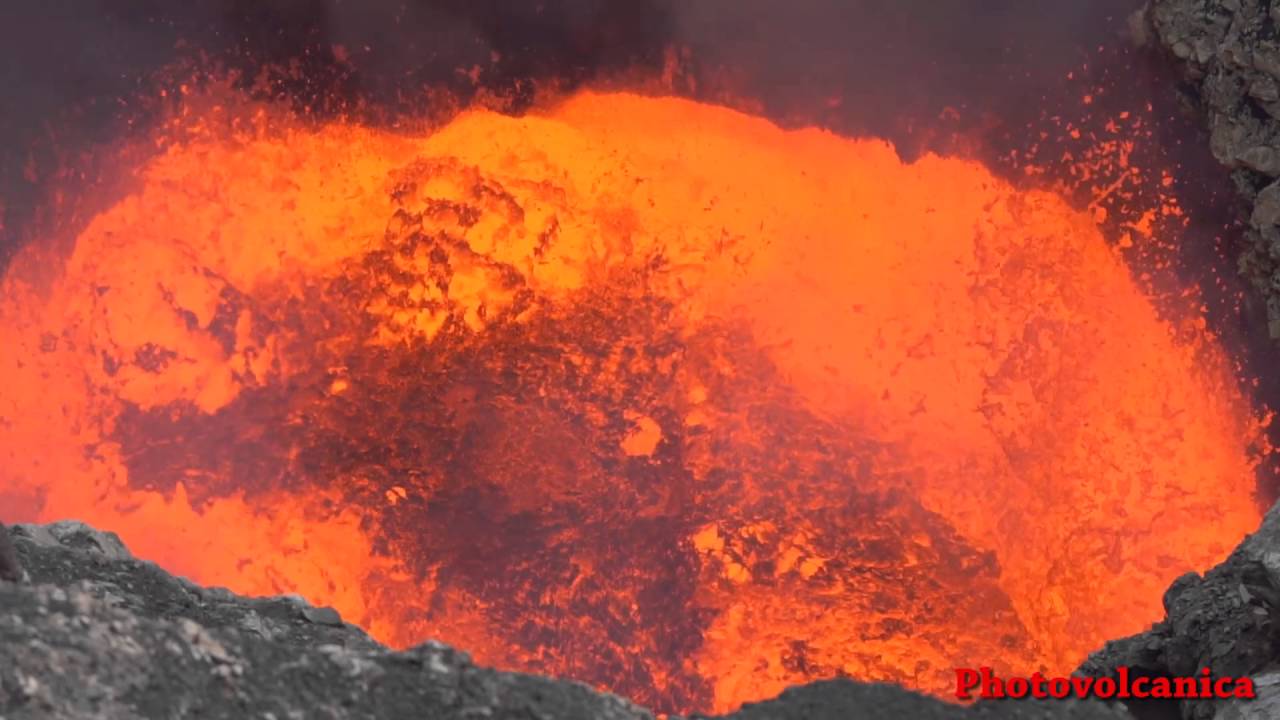 Masaya volcano lava lake eruptions (Volcan Masaya). Timelapse, HD, 4K, Slow Motion video