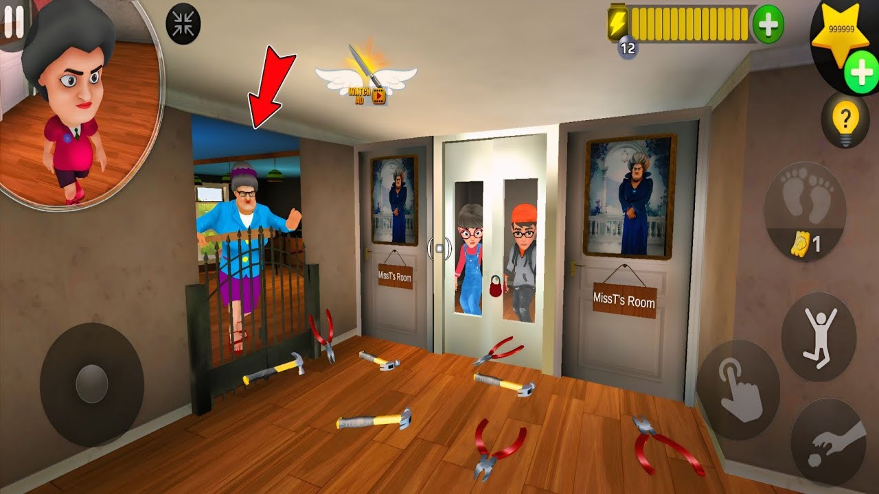 Nick and Tani Escape While Miss T Gets Trapped! 😱 Scary Teacher 3D