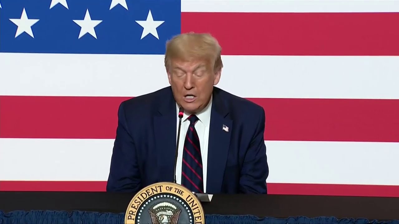 U.S. President Donald Trump visits the American Red Cross National Headquarters