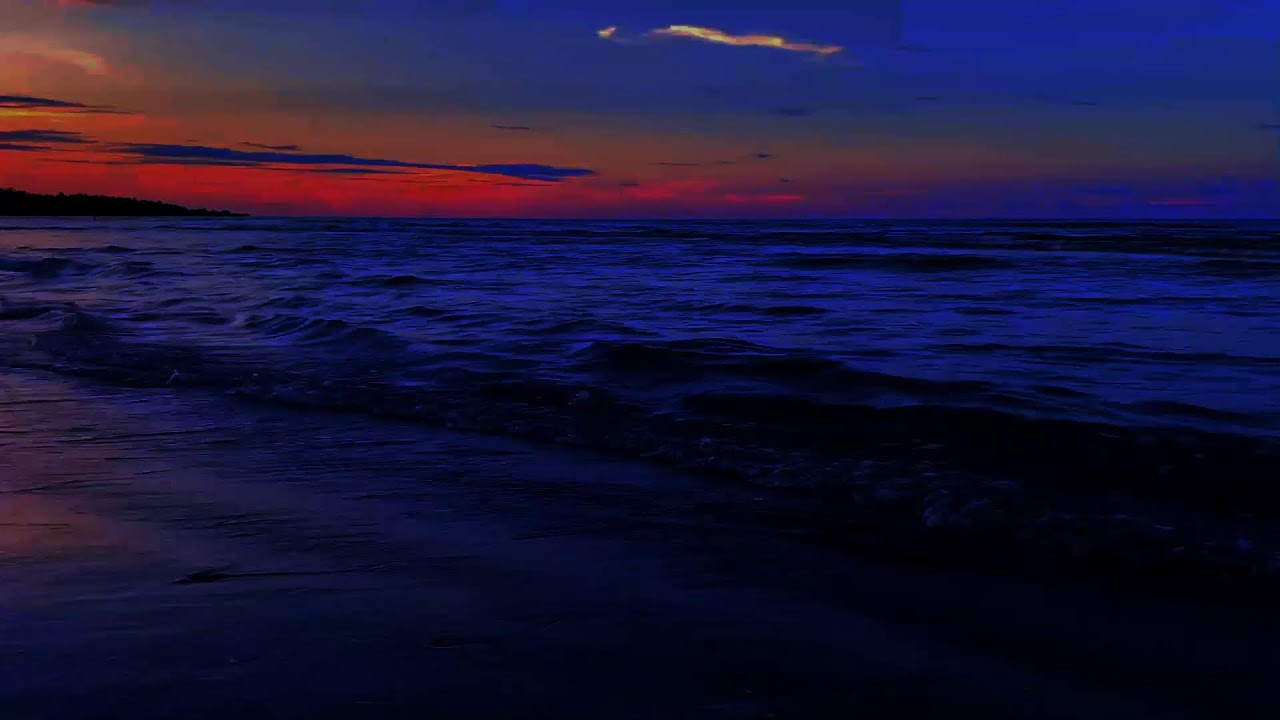 Night Beach Ambience Black Screen | Calm Ocean Waves for Sleep