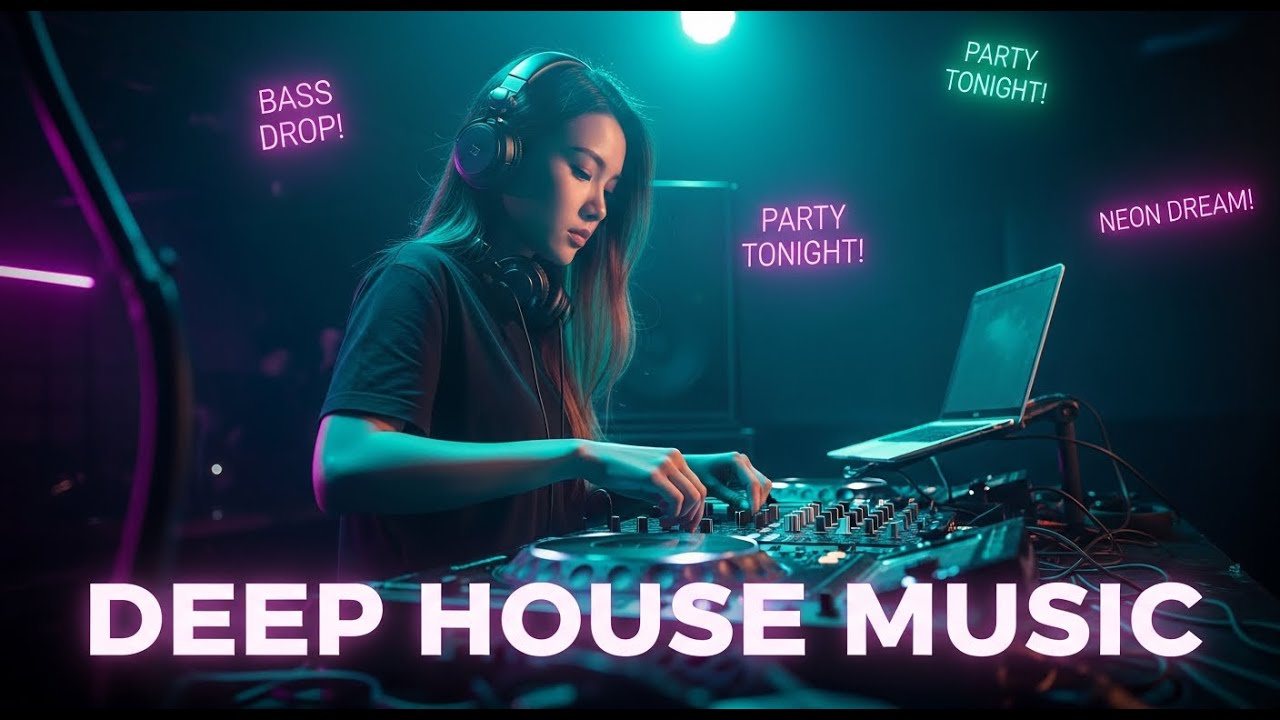 Deep House Music Neon Pulse 🌃 Electronic Beats and City Motion