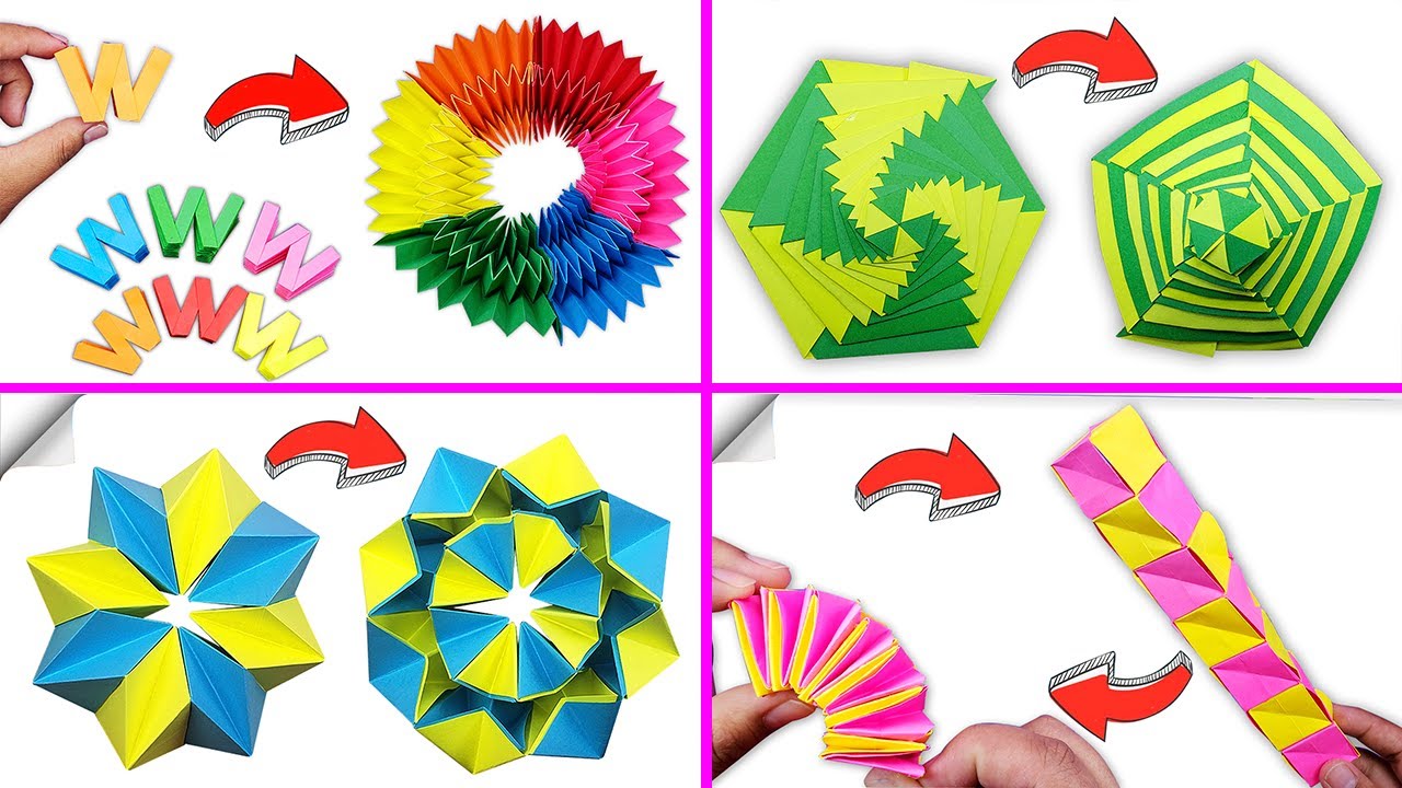 4 Juguete ANTIESTRES - TRANSFORMABLES de papel |Simple TOY - ANTISTRESS from paper | Оригами