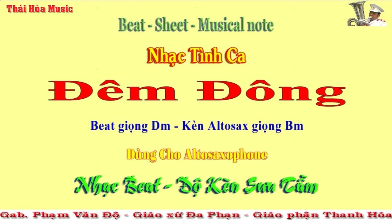 160.Beat - Sheet: Đêm Đông - Giọng Dm - Altosax thổi giọng Bm – Độ Kèn - Âm Nhạc Thái Hòa - Đa Phạn