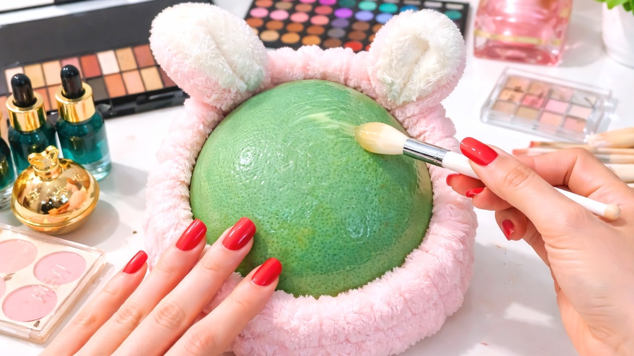 ASMR Relaxing Spa & Makeup on Grapefruit 🍊 (No Talking)