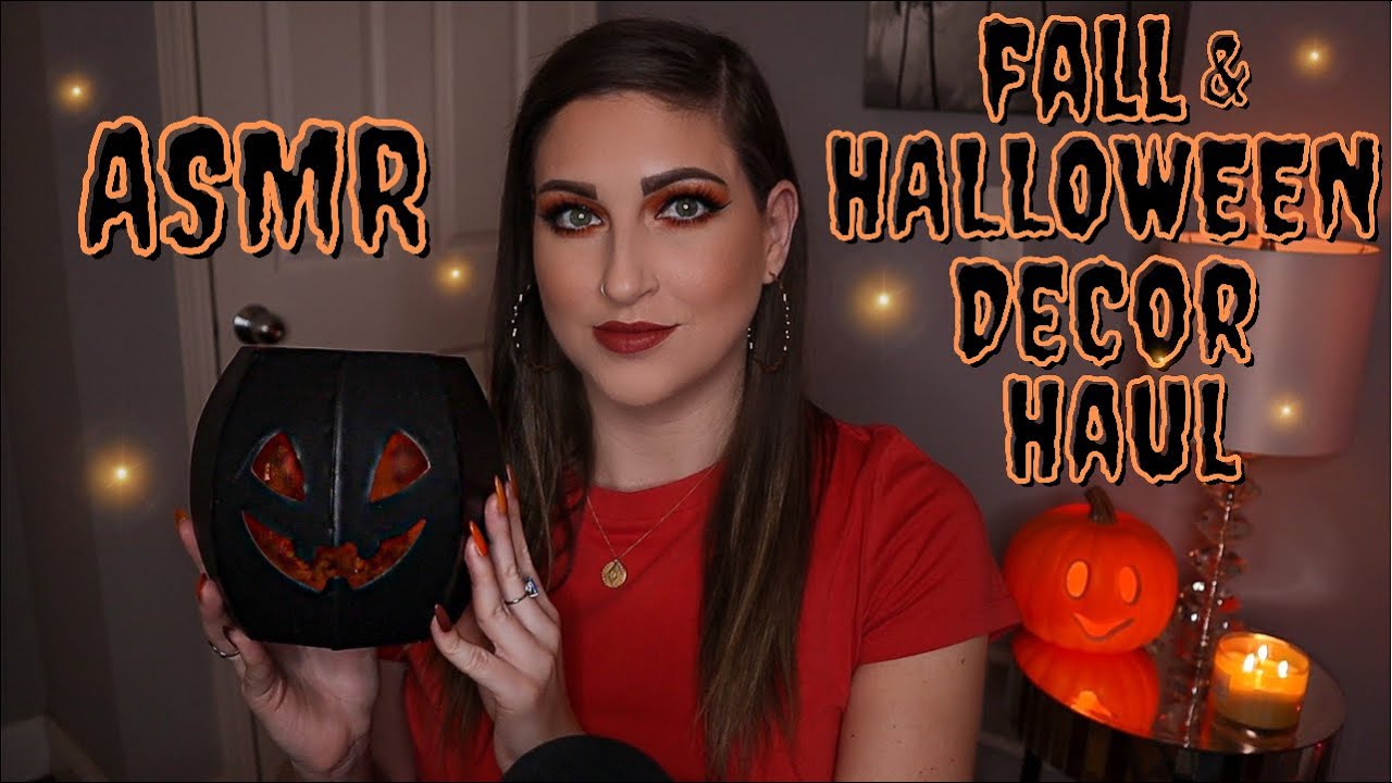 ASMR | Fall/Halloween Decor Haul | Target, Hobby Lobby, & At Home 🧡