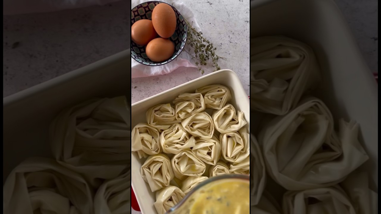 Torta di pasta fillo con feta e timo. Super facile, super buona. #tortasalata #pastafillo #feta