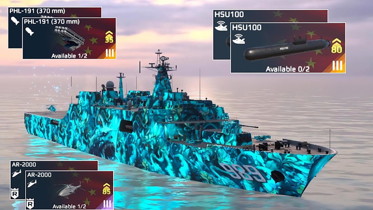 CN Type 071 With HSU100, PHL-191 And AR-2000🔥 Modern Warships 