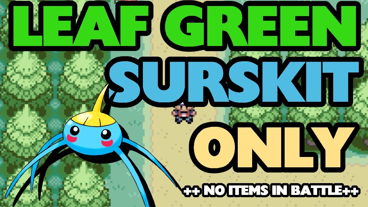 Can I Beat Pokemon LEAF GREEN With Only A SURSKIT? - No Items In Battle - Pokemon Challenges