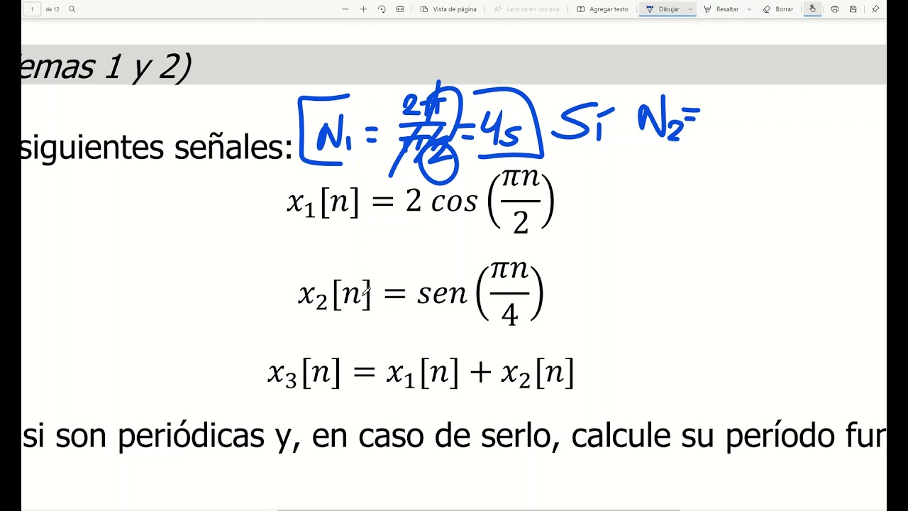 Cálculo de periodos fundamentales de señales.