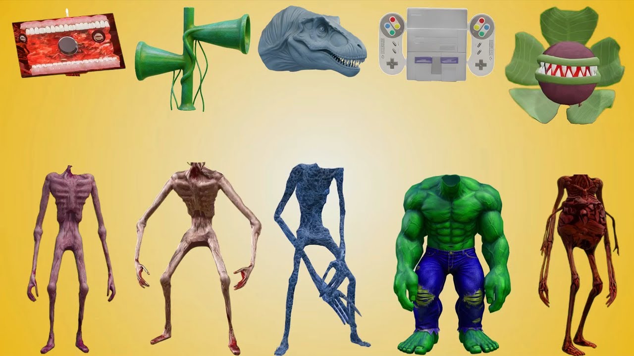 WRONG HEADS SIREN HEAD POOP, SIREN HEAD HOUSE, SIREN HEAD BRAIN EYE, SIREN HEAD OCTOPUS, SIREN HEAD